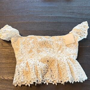 Brock Collection Emilie Off-Shoulder Lace Corset Top